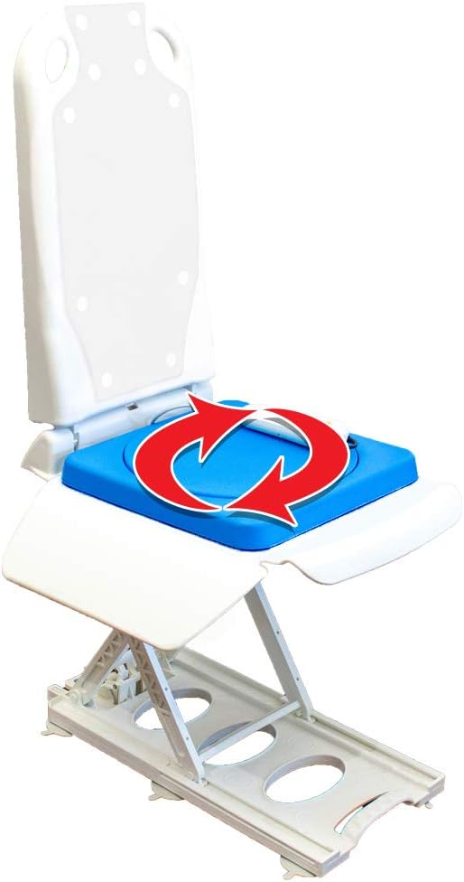 Tranquilo Premium Electric Bath Lift with Padded, SAFESWIVEL Rotating SEAT and Electric Recline. 300lb. Lifting Capacity and Extra High Lifting Range up to 21.5 inches.