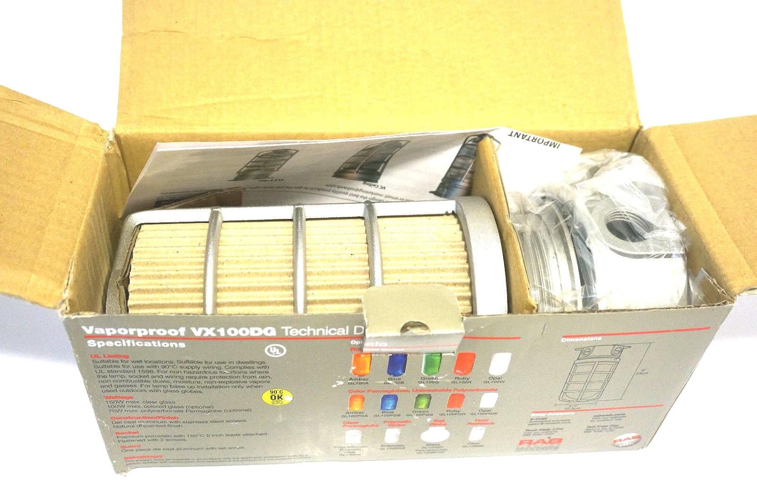 RAB Lighting VX100DG Vaporproof VX 4