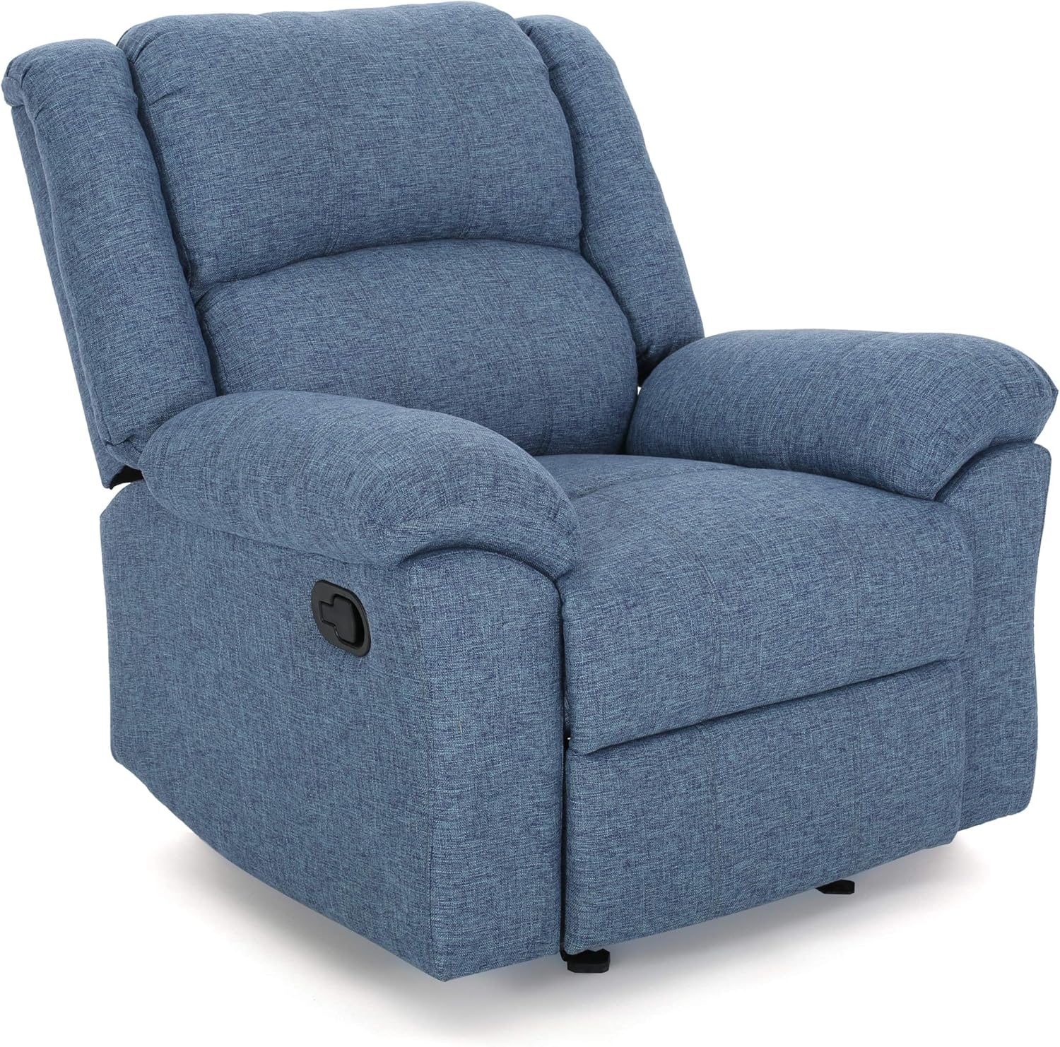 Christopher Knight Home Nora Glider Recliner, Navy Blue Tweed + Black