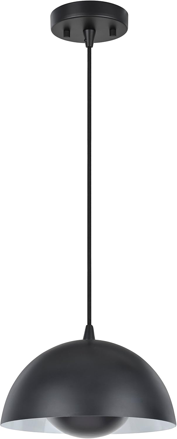 Aspen Creative Black 61065-3 One-Light LED Pendant in Aluminum Finish, 1 Light-10 Diameter