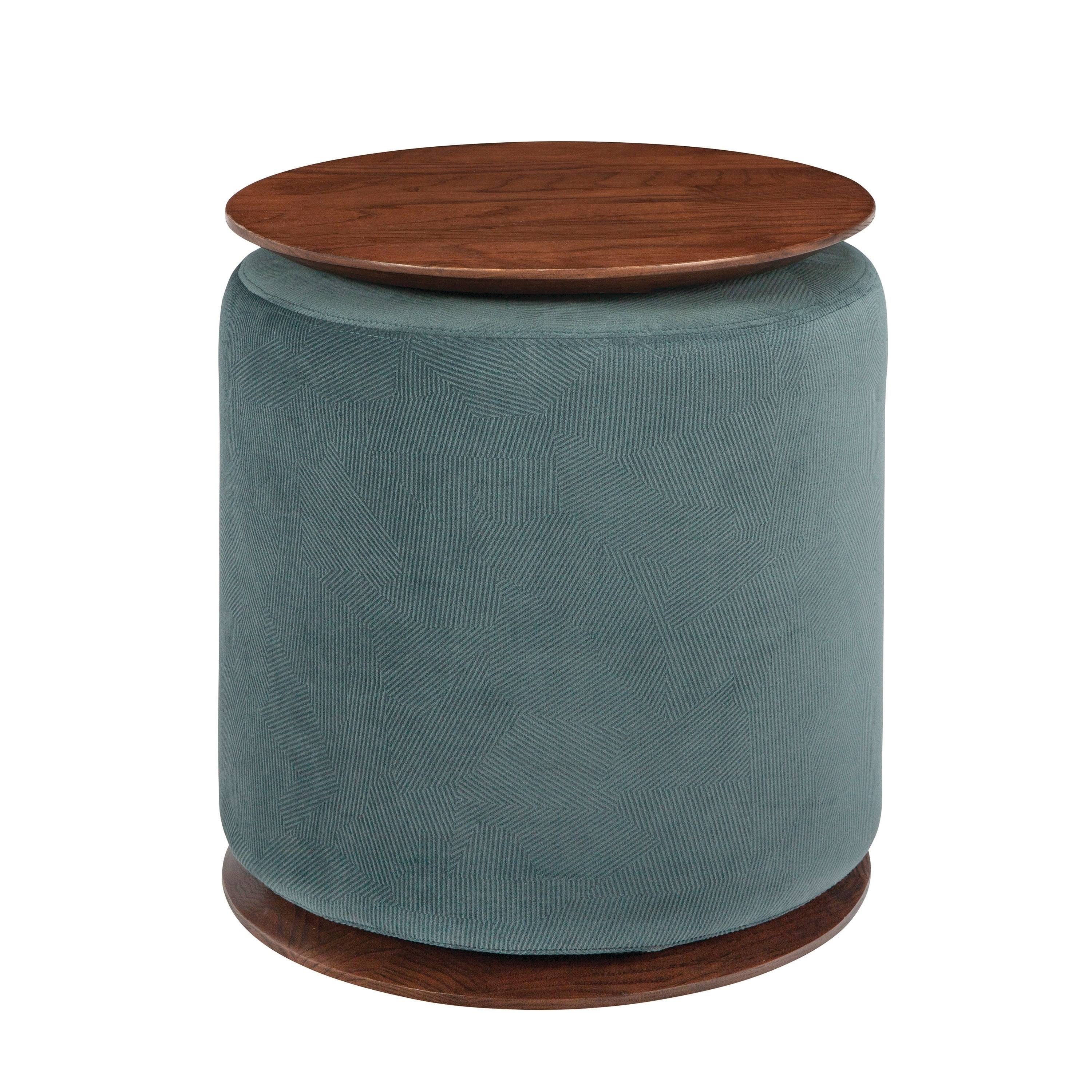 Carson Carrington Vackelsang Blue and Graphite Accent Table with Ottoman - 18x22 x 15.75x22