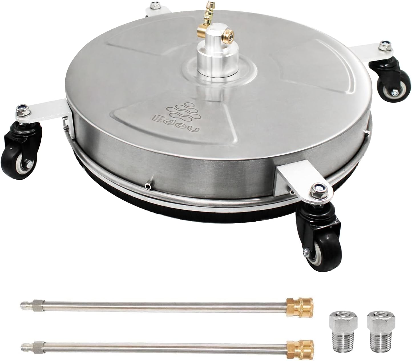 EDOU 16.8'' Pressure Washer Surface Cleaner Power Washer Attachment with 2 Extension Wand and 2 Replaceable Nozzles,4000 PSI