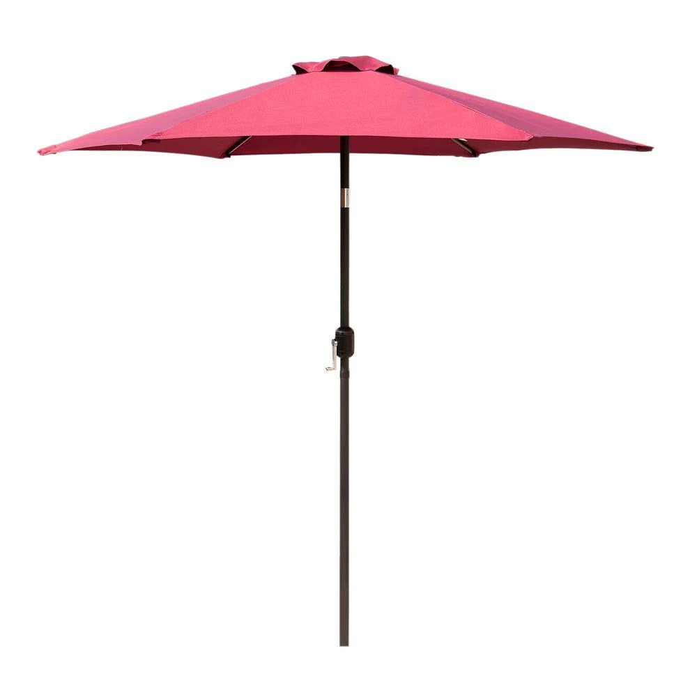 Walcut 10 ft Patio Beach Umbrella Outdoor Market Sun Shade Tilt w/ Crank Waterproof Red