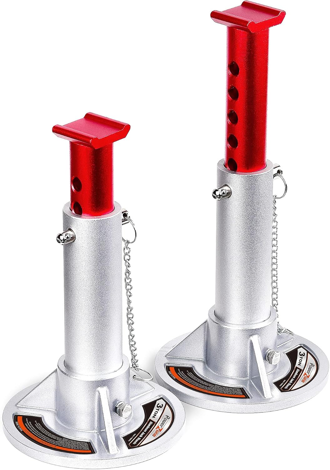 Power Zone 680066 3-Ton Aluminum Jack Stands, Lifting Range: 10-5/16&rdquo; to 15-1/3&rdquo; with 6 Locking Positions