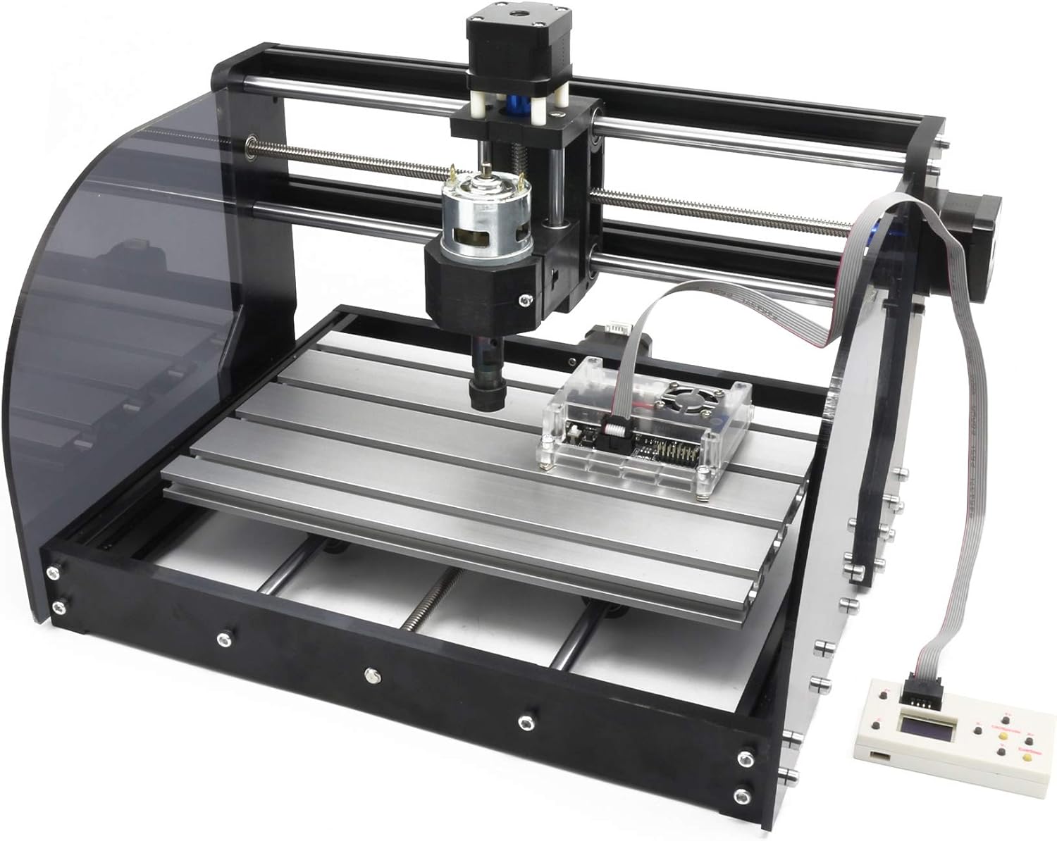 DIY CNC 3018PRO-M 3 Axis CNC Router Kit + PCB Milling, Wood Carving Engraving Machine + ER11 and 5mm Extension Rod (Working Area 300x180x45mm)