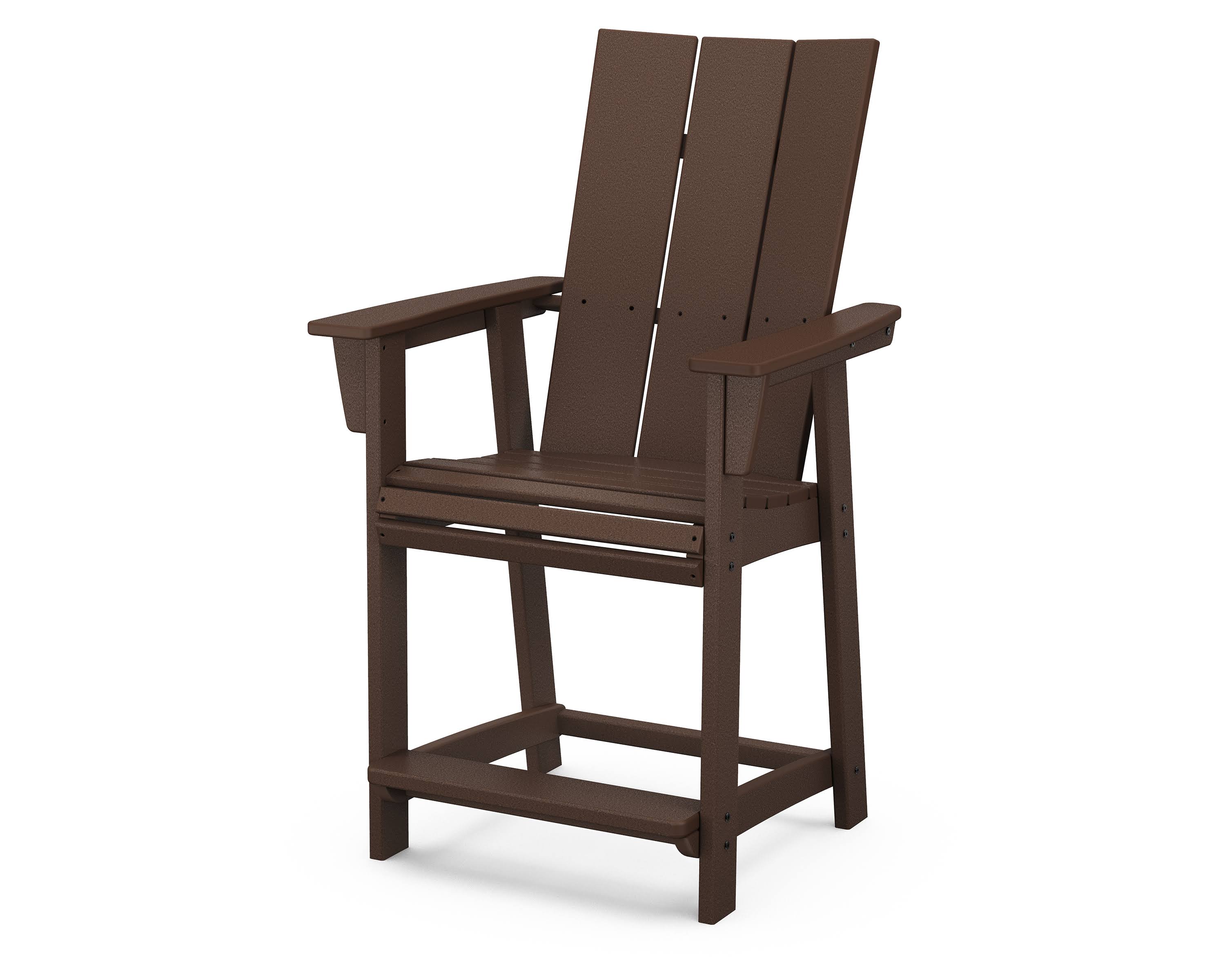 POLYWOOD Modern Adirondack Counter Chair in Mahogany