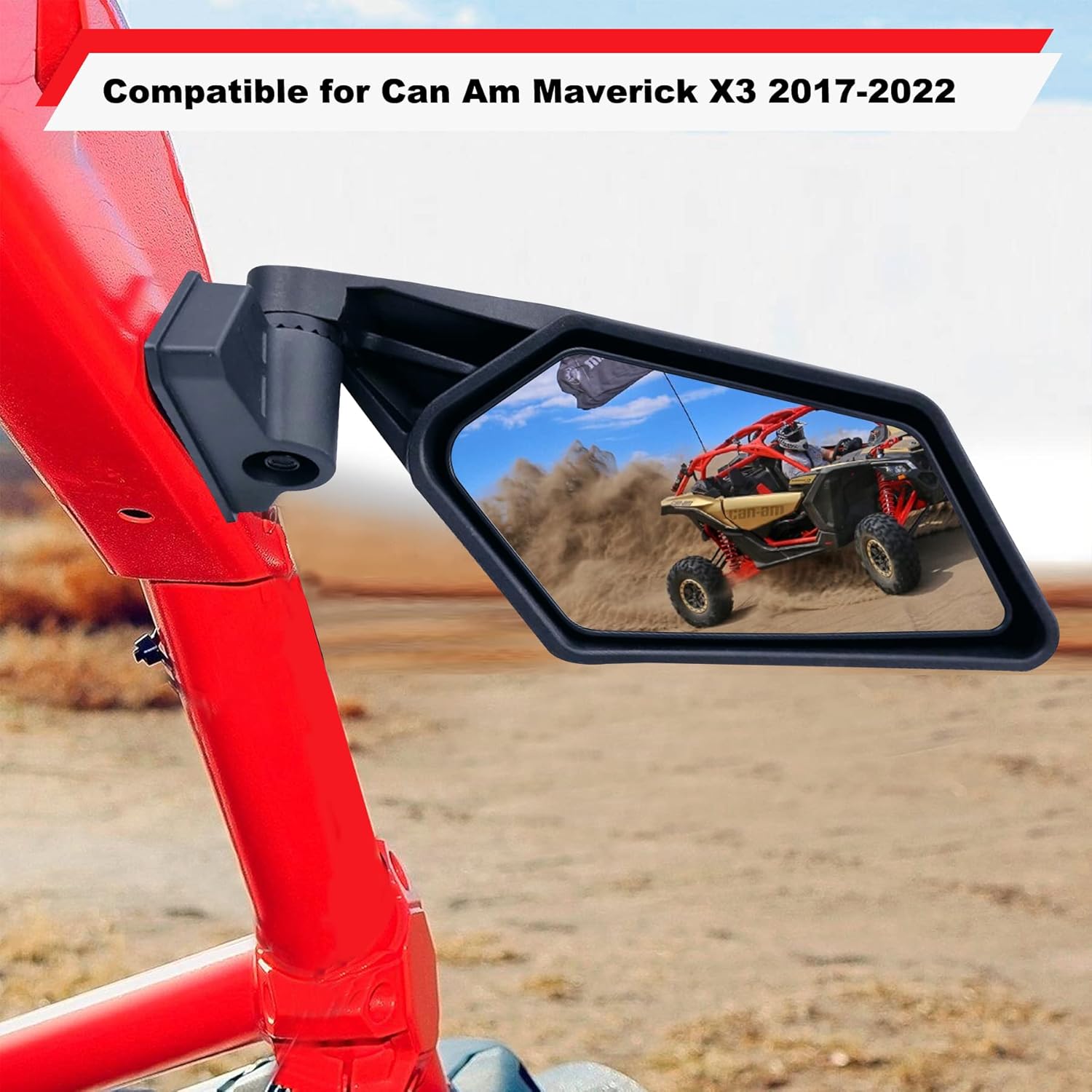 2PCS Side Mirrors, Adjustable Rear View Racing Mirrors Fit for Can Am Maverick X3 2017-2022, Repalce 715002898