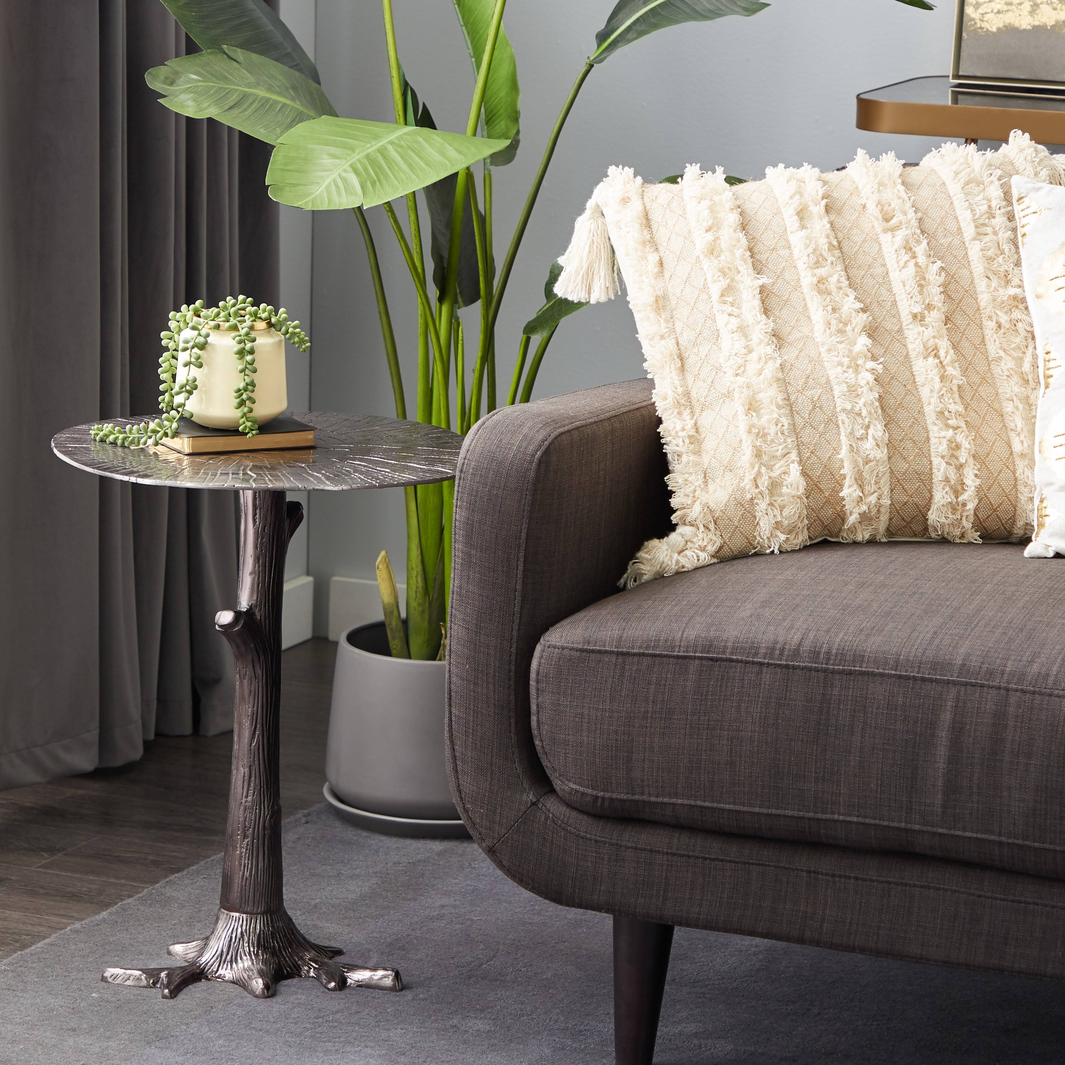 Litton Lane Silver Aluminum Contemporary Accent Table