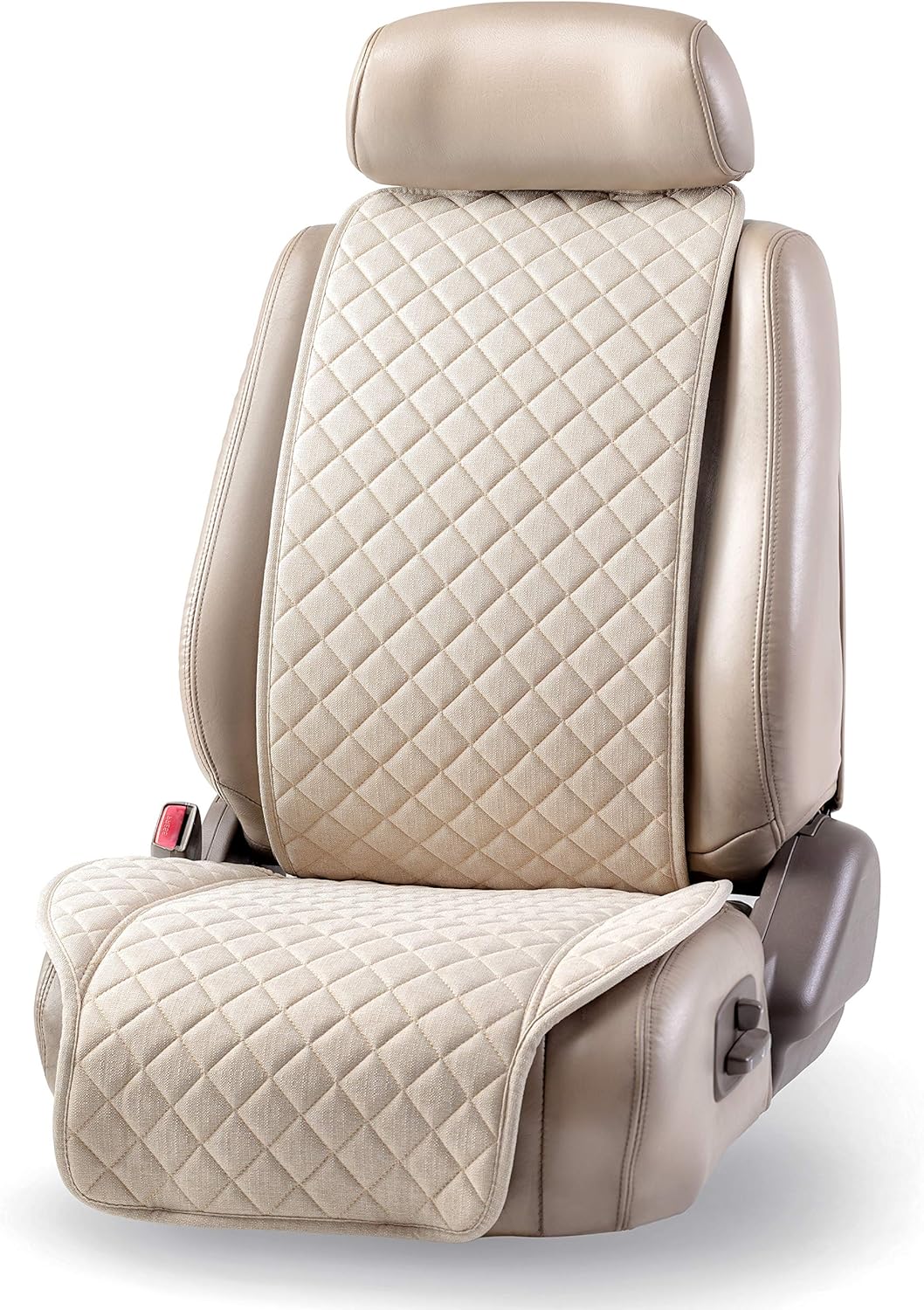 IVICY Linen Car Seat Cover for All Seasons Soft & Breathable Front Premium Covers with Non-Slip Protector Universal Fits Most Automotive, Van, SUV, Truck - 1 Unit Pack of 2