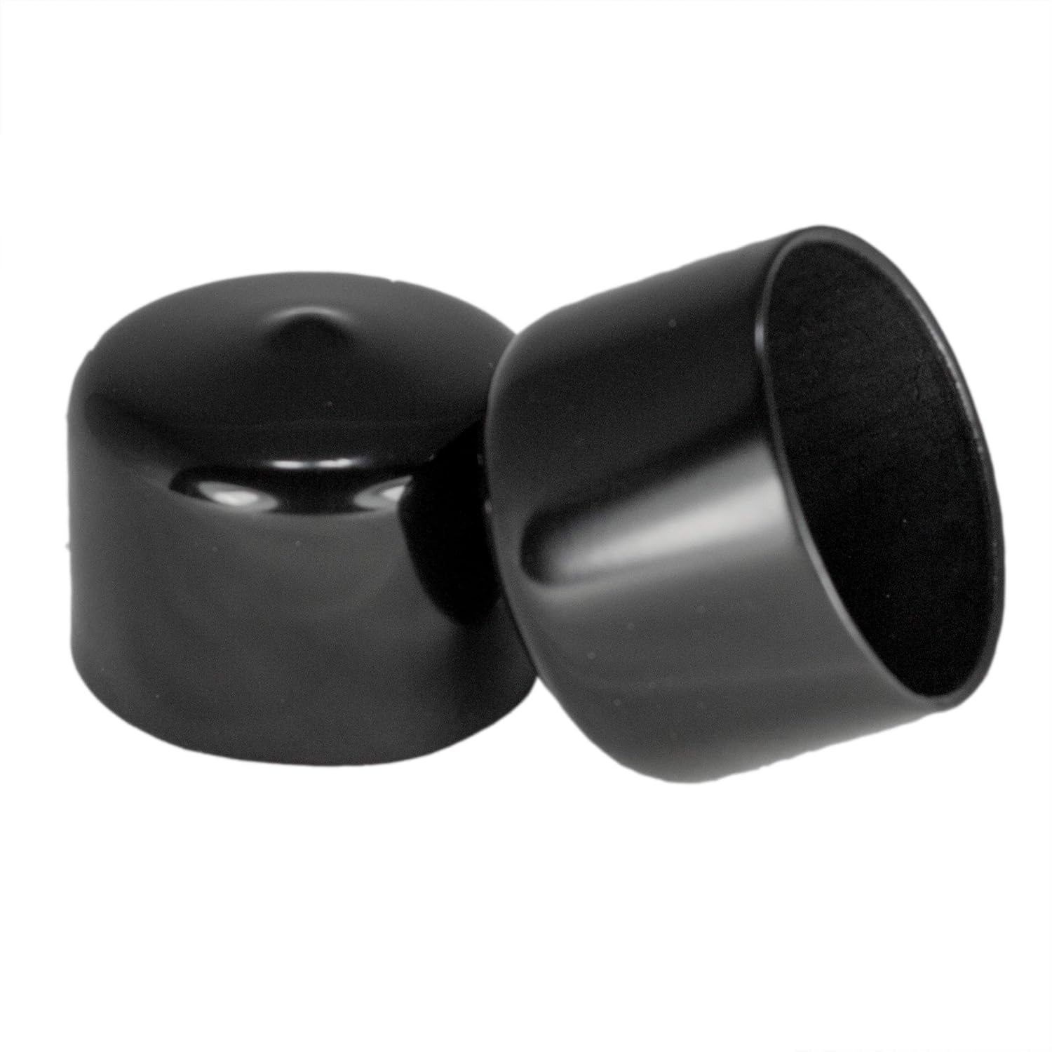 Prescott Plastics 1 1/2 Inch Round Black Vinyl End Cap, Flexible Pipe Post Rubber Cover (100)