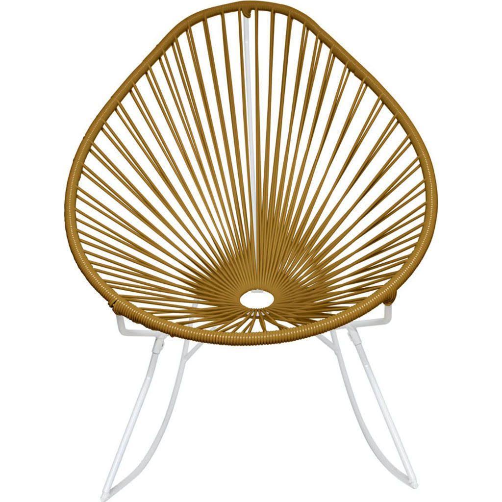 Innit Designs Acapulco Rocker Chair | White/Gold