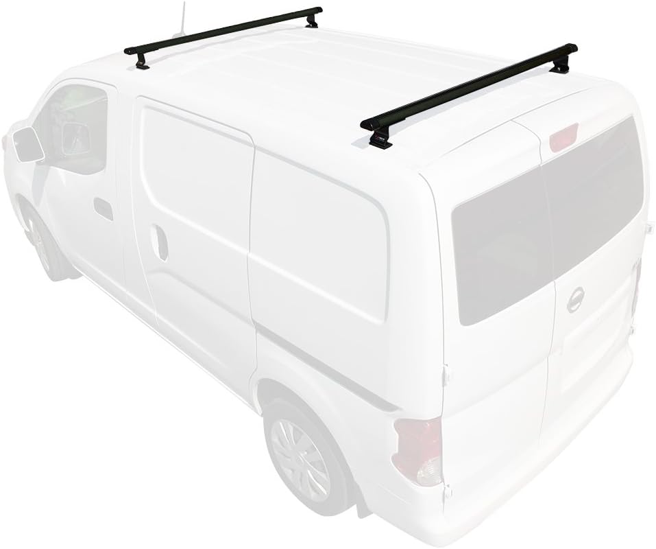 Vantech J1000 2 Bar for Nissan NV200 Ladder roof Rack 2013-On, White