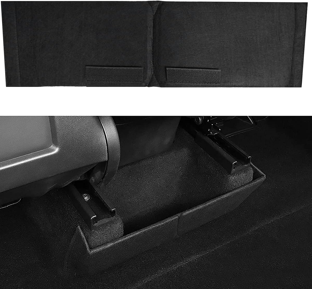 Heenvn Rear Trunk Organizer Side Divider Accessories Set for Tesla Model Y (Left Side Divider + Right Side Divider), with Trunk Hook Hanger, 3 Pack