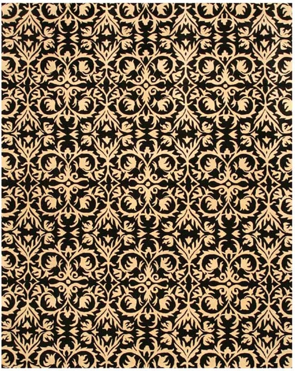 EORC IE8383BK912 Hand-Tufted Wool Morgan Rug, 8' 9 x 11' 9, Black