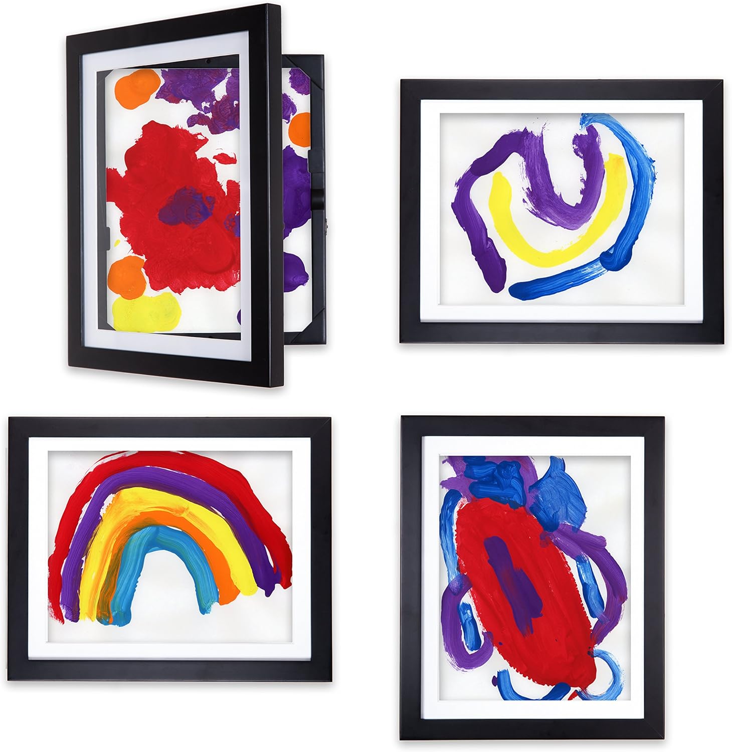 Li'l Davinci&reg; Art Gallery - Set of 4 Black Wooden Frames for 8.5x11 artwork