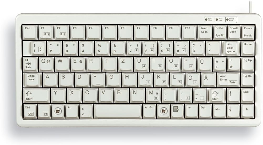 Cherry G84-4100 USB/PS2 Ultra-Low-Profile Compact Keyboard (Light Grey)