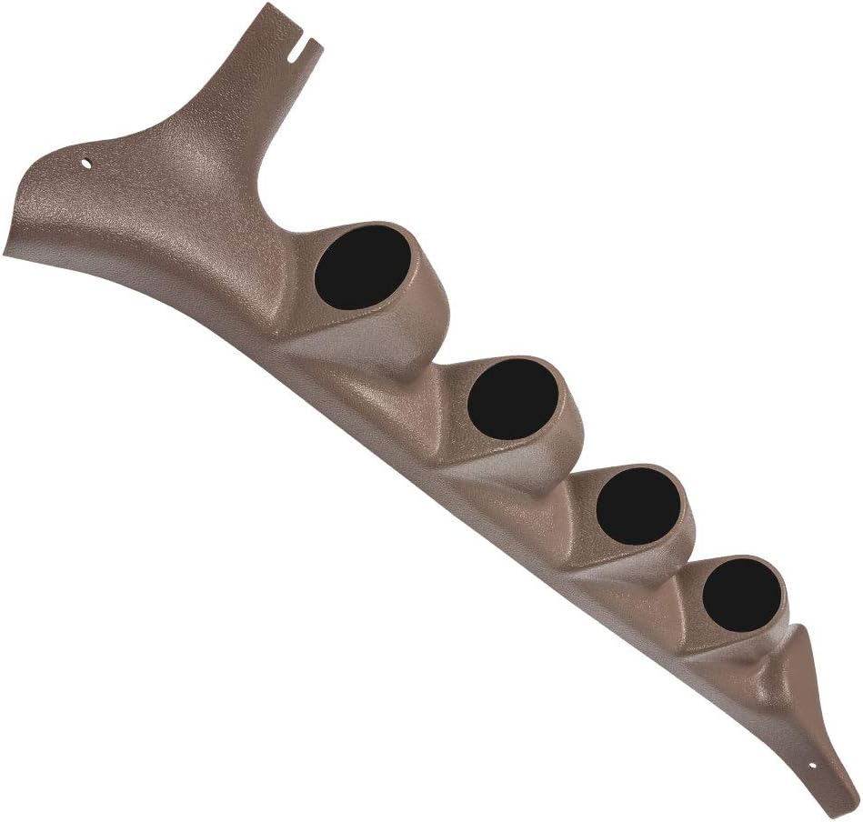 GlowShift Tan Quad Pillar Gauge Pod Compatible with Ford F-Series F-250 F-350 Power Stroke 1992-1997 - Factory Color Matched - ABS Plastic - UV Protected - Mounts (4) 2-1/16