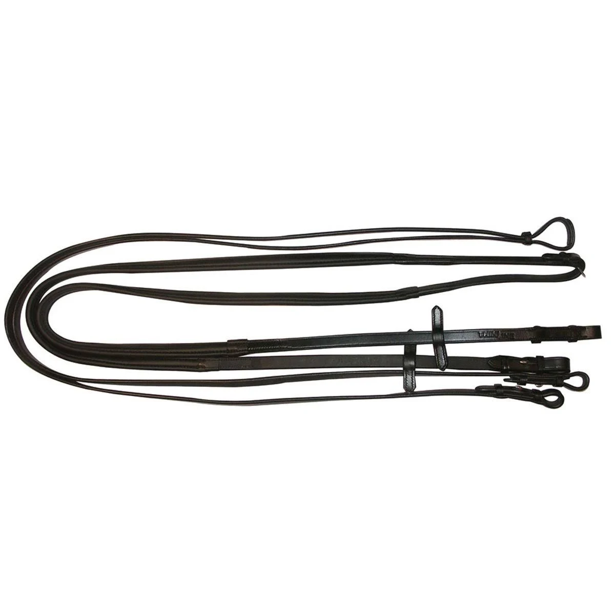 Thinline Hook Stud Reins, 54-Inch, Black