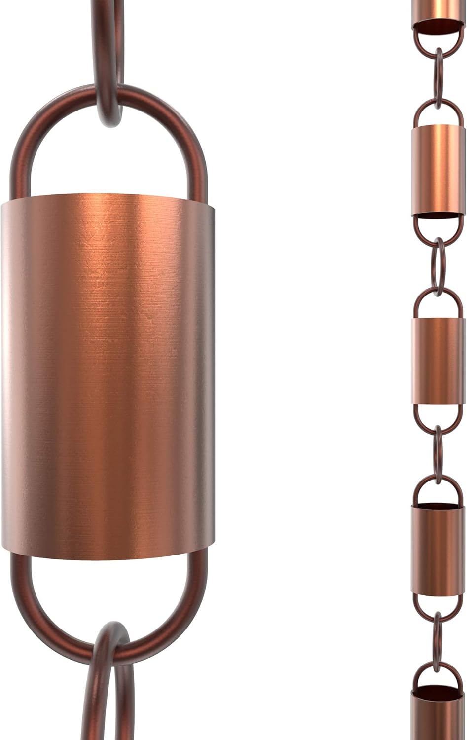 Rain Chains Direct Channel Link Rain Chain, 8.5 Feet Length, 100% Copper, Functional and Decorative Replacement for Gutter Downspouts