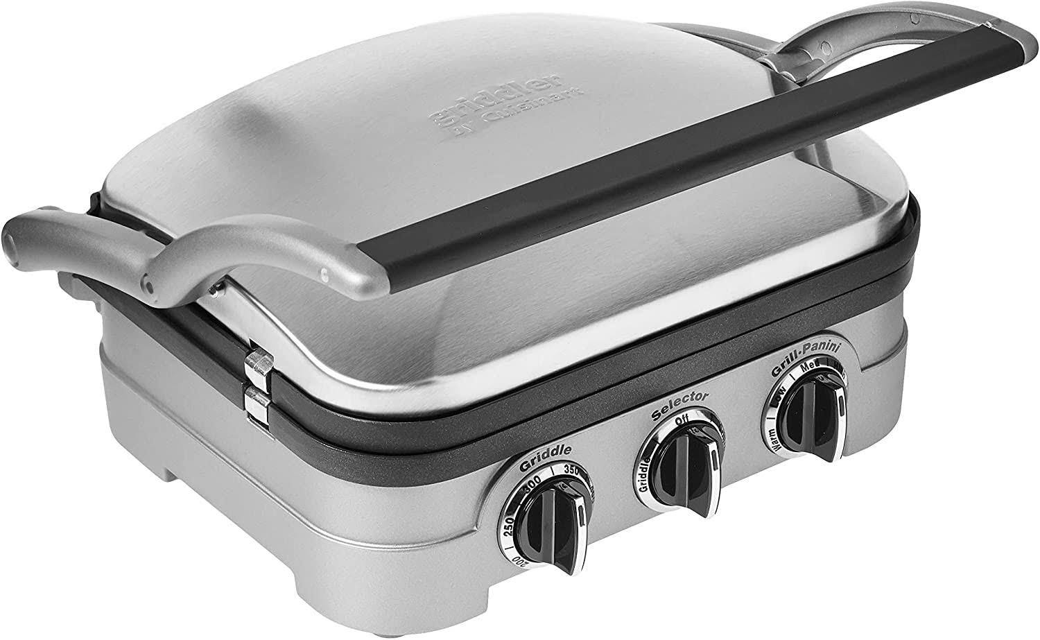 Cuisinart Gr-4np1 5-in-1 Griddler, 13.5x22(L) x 11.5x22(W) x 7.12x22(H), Silver with Silver/Black Dials