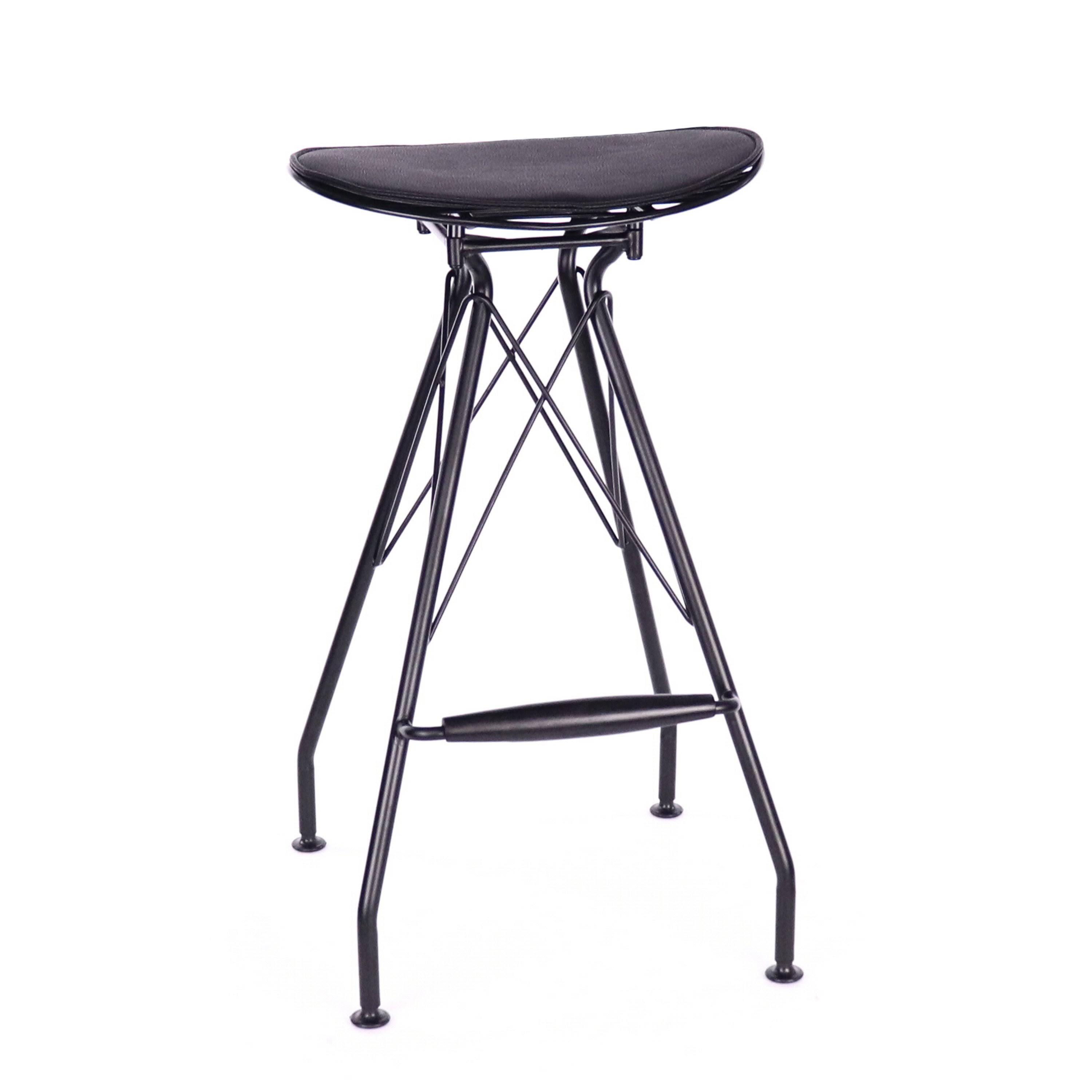 Design Lab MN LS-1007-BLKBLK Xavier Matte Black Barstool Set of 2