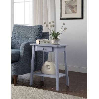 White Finish Kaife Accent Table with Storage Red Barrel Studio Color: Gray