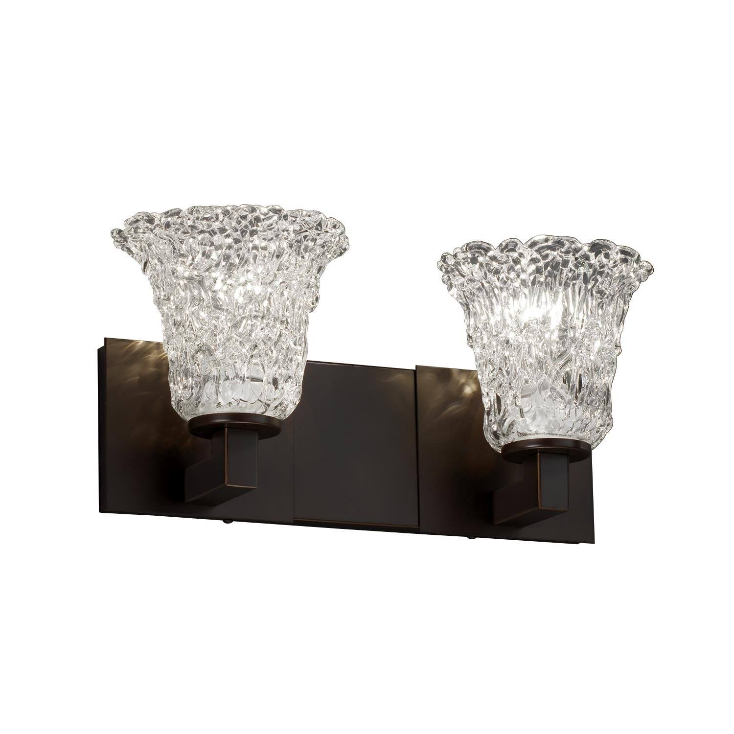 Justice Design Group GLA-8922-20-LACE-ABRS Modular 2-Light Bath Bar