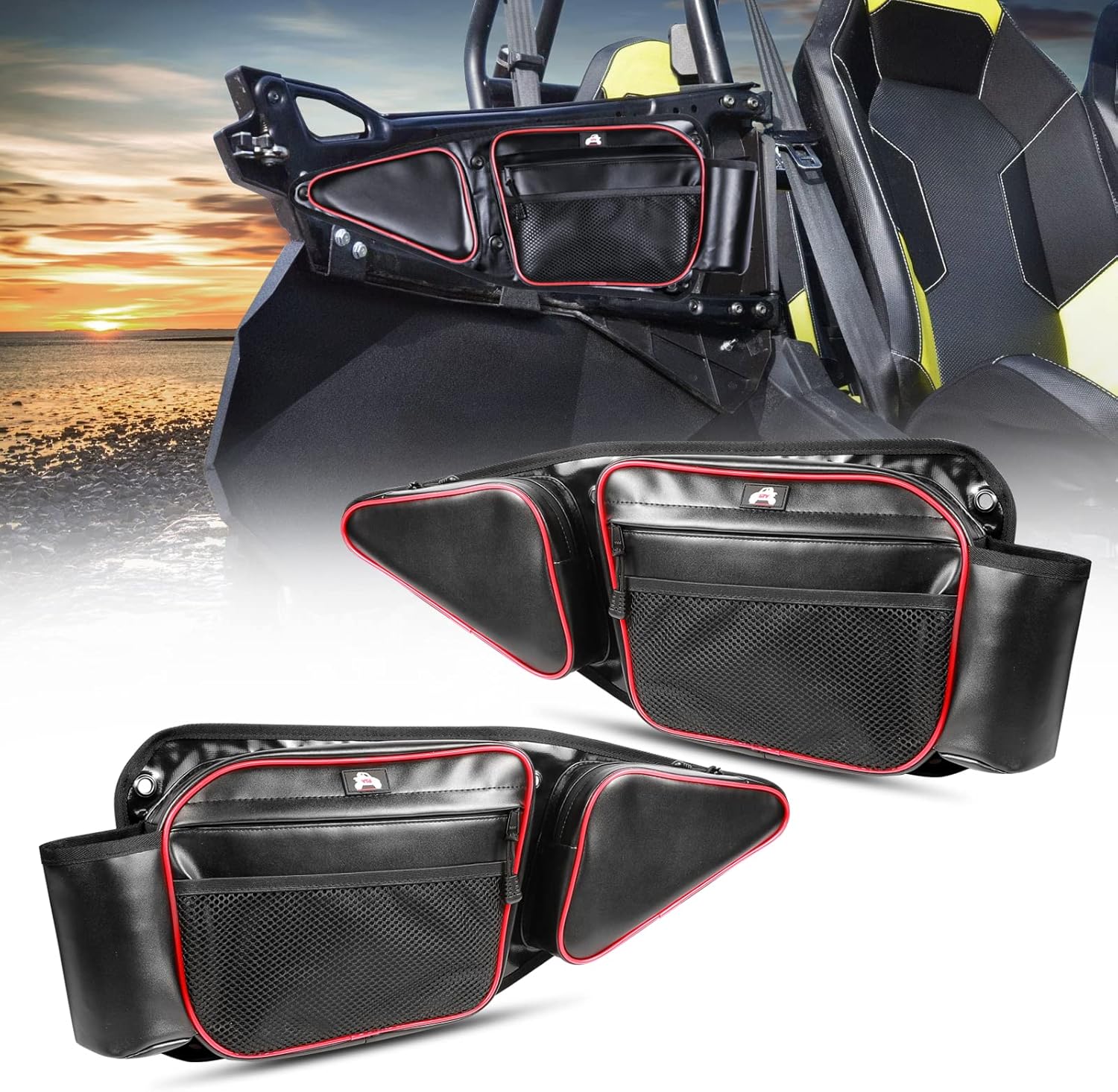 RZR Side Door Bags with Knee Pad, ACEC SHOP RZR Storage Bags RZR Side Door Bags UTV Front Door Storage Bags w/Knee Pad RZR Accessories for 2014-2021 Polaris RZR XP Accessories