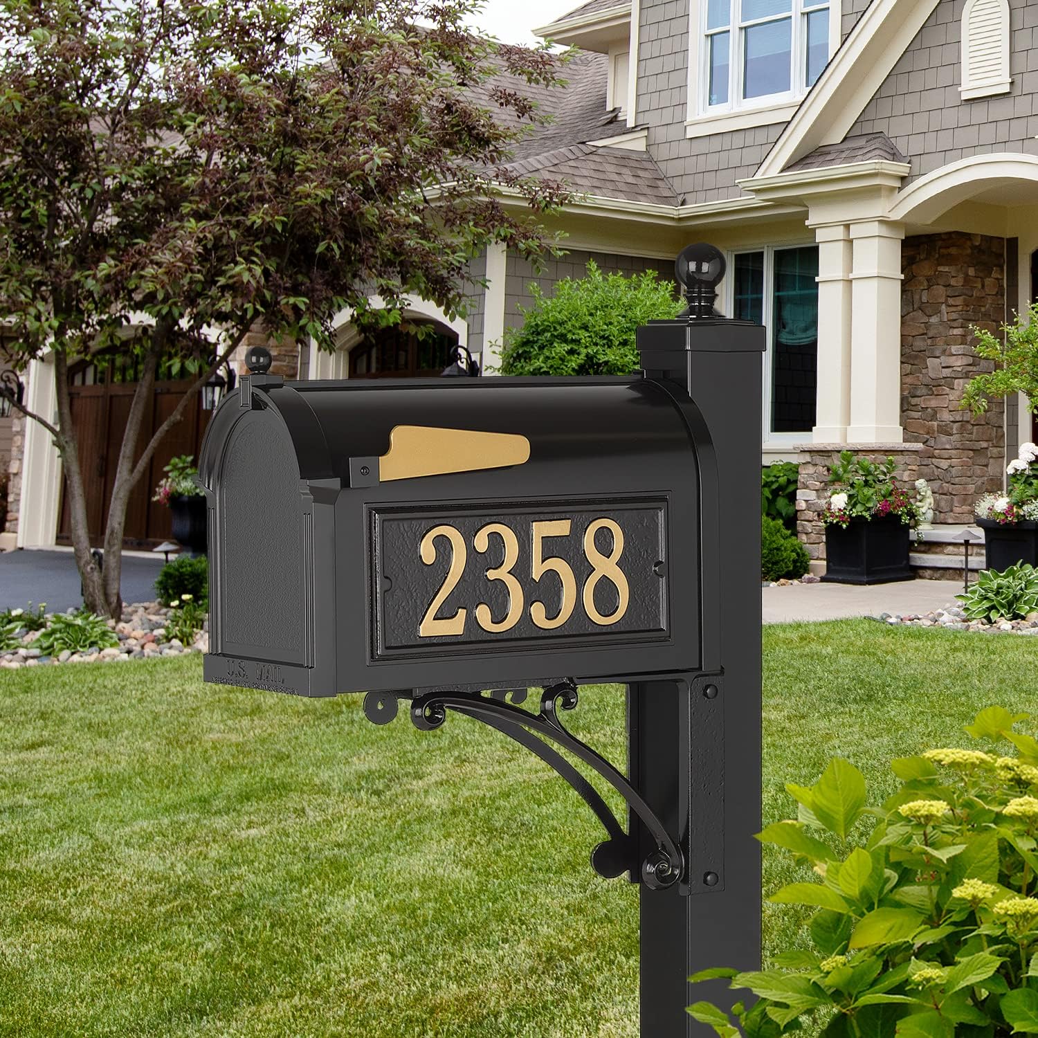 Whitehall Deluxe Streetside Mailbox Package,Bronze,Extra Large,70727