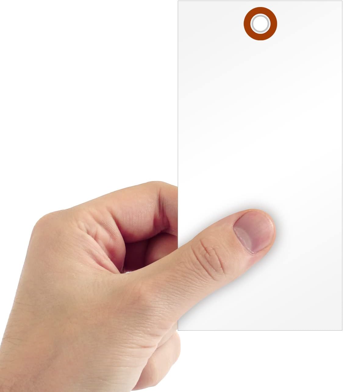 SmartSign 6.25 x 3.125 inch Blank White Shipping Tags with Metal Eyelet (Size-8), 7.5 mil HDPE Plastic, Writable, Pack of 1000 (No Wires)