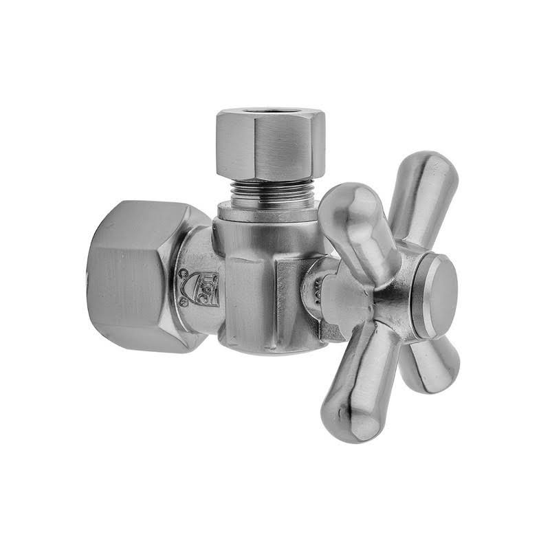 Jaclo 616 Quarter Turn Angle Pattern 1/2 inch IPS x 3/8 inch O.D. Supply Valve with Standard Cross Handle