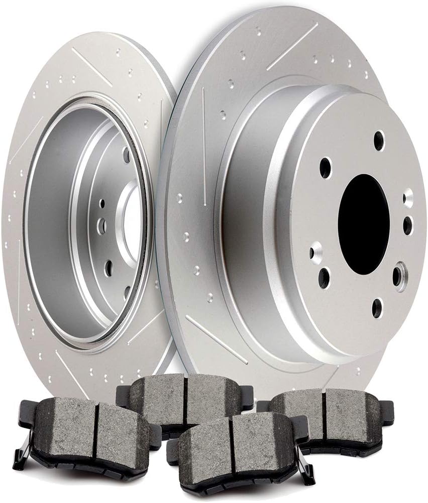 SCITOO Brake Kit Rear Brake Rotors and Ceramic Brake Pads fit for 1999-2003 for Acura TL