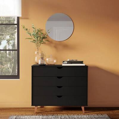 Puzant Premium 4 Drawer Dresser Corrigan Studio Color: Black