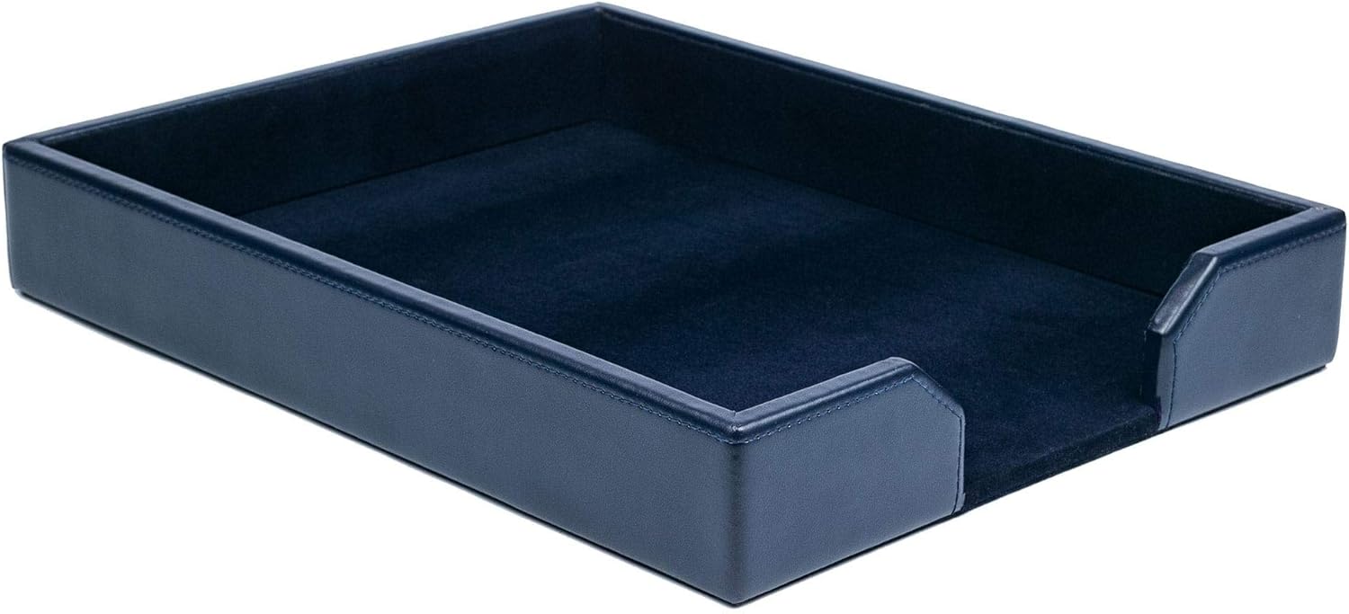 Dacasso A5001 Letter Tray, 13.5 x 10.5 x 2, Navy Blue Pack of 2