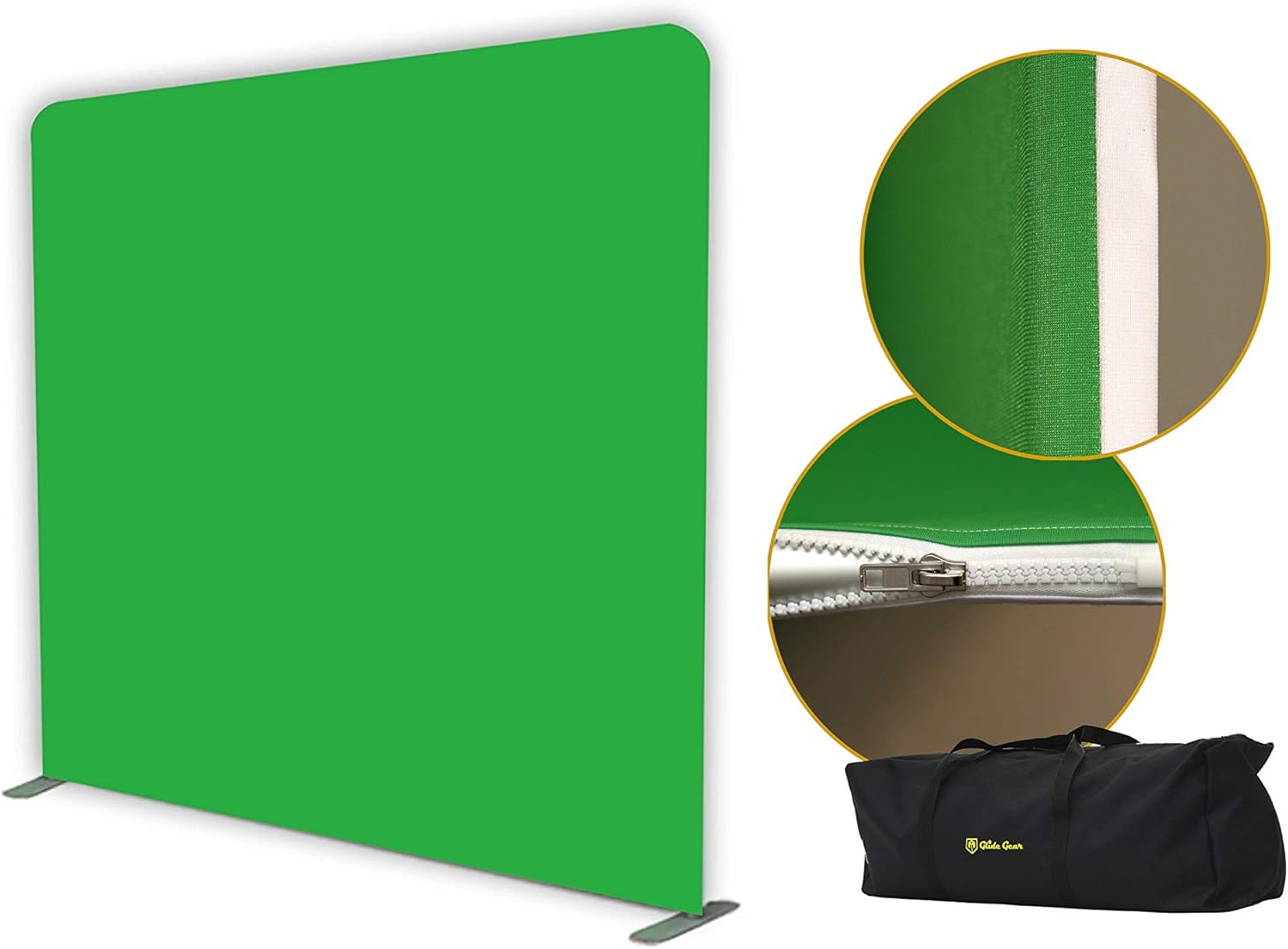 Glide Gear 8x8 Wrinkle Free BCK 50 Chromakey Gaming Video Photography Green Screen Backdrop