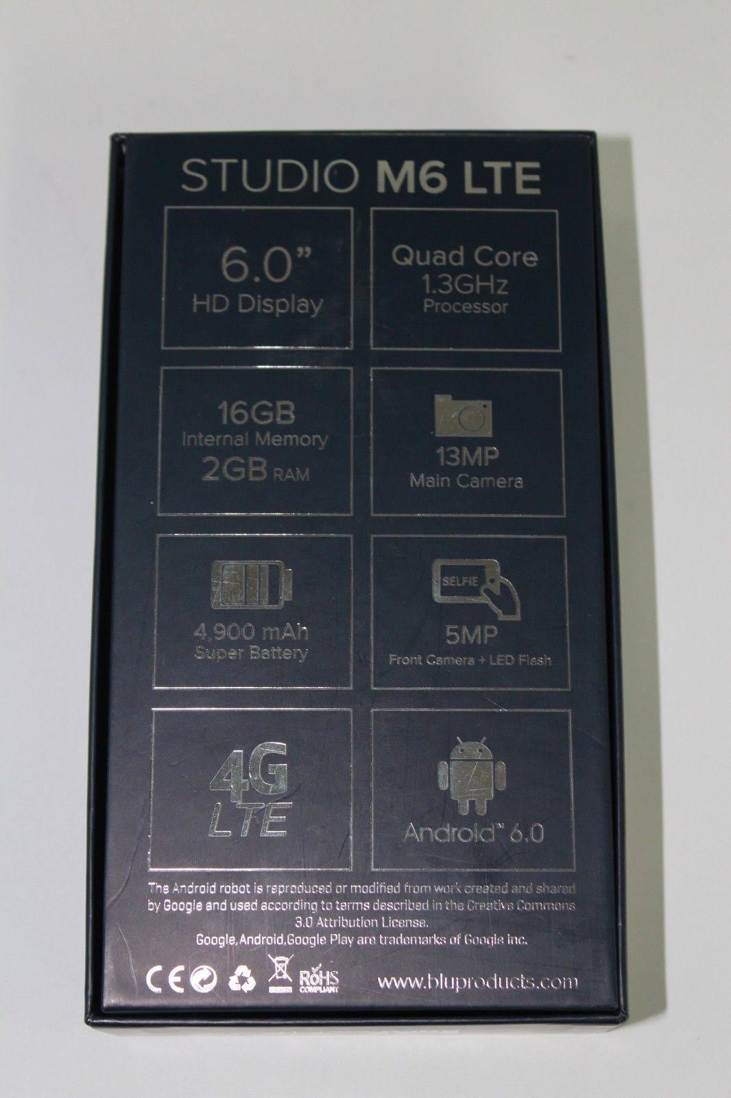 Blu Studio Mega LTE - 6.0x22 HD Unlocked Smartphone -16Gb +2gb Ram-Black