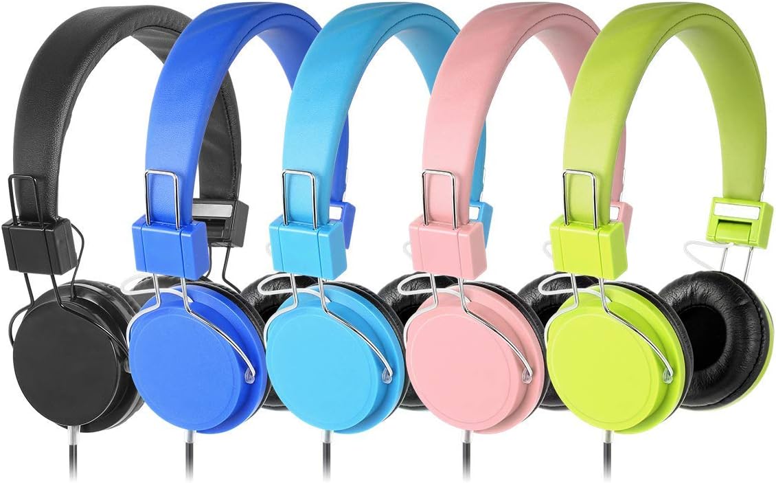 Kaysent Heavy Duty Classroom Headphones Set for Students - (KPB-10Mixed) 10 Packs Multi-Colors Kids' Headphones for School, Library, Computers, Children and Adult(No Microphone) Pack of 2