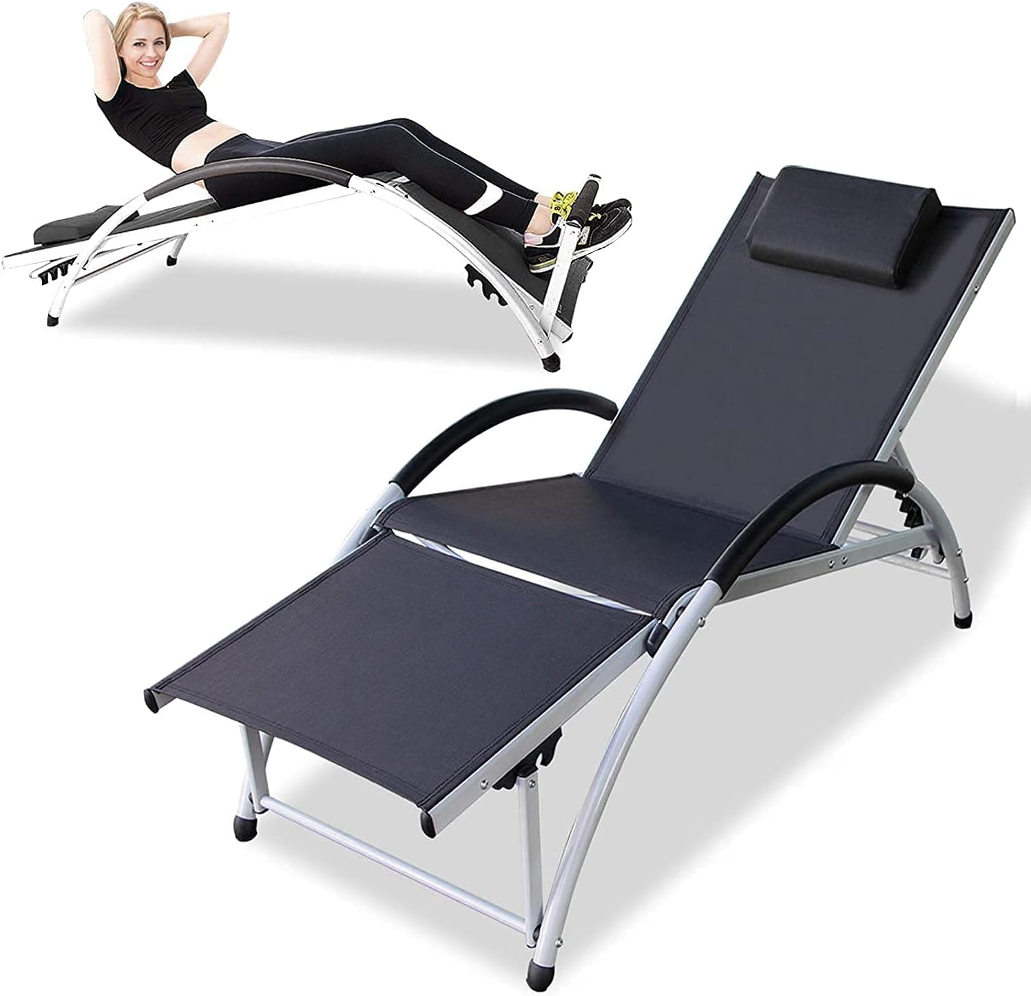 Outdoor Lounge Chair, New Zero Gravity Chair, Foldable Outdoor Chaise Lounge 2 Pack, 2021 Technological Innovation - A Combination of Recliner & Rocking Chairs