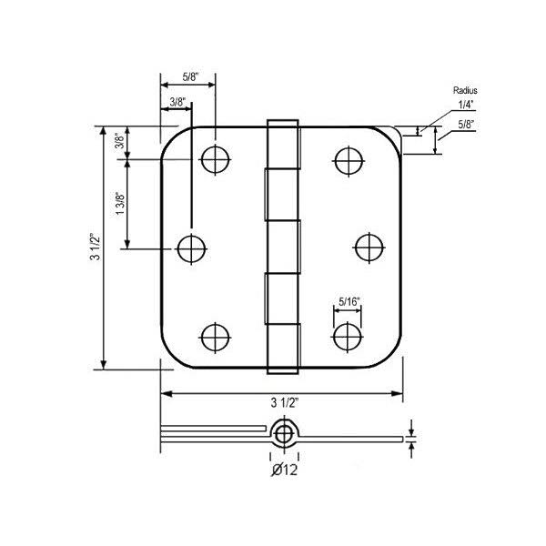 (Pack of 27) 3 1/2 inch Oil Rubbed Bronze Door Hinges with 5/8x22 Radius Corners