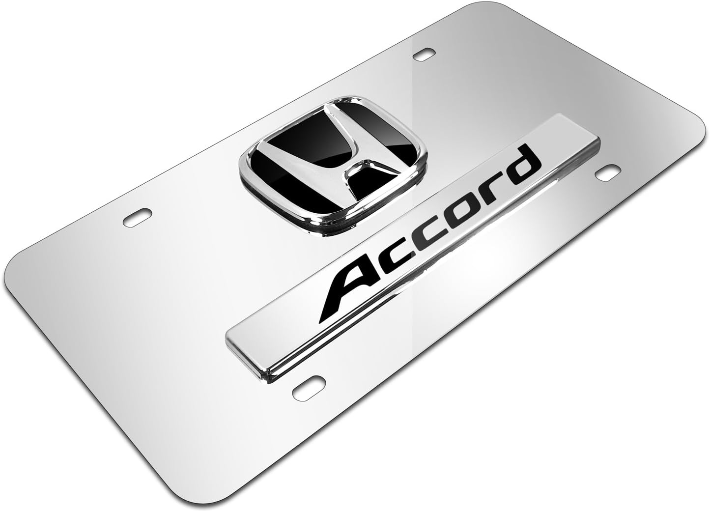 Au-Tomotive Gold, INC. Honda Accord 3D Logo Chrome Steel License Plate