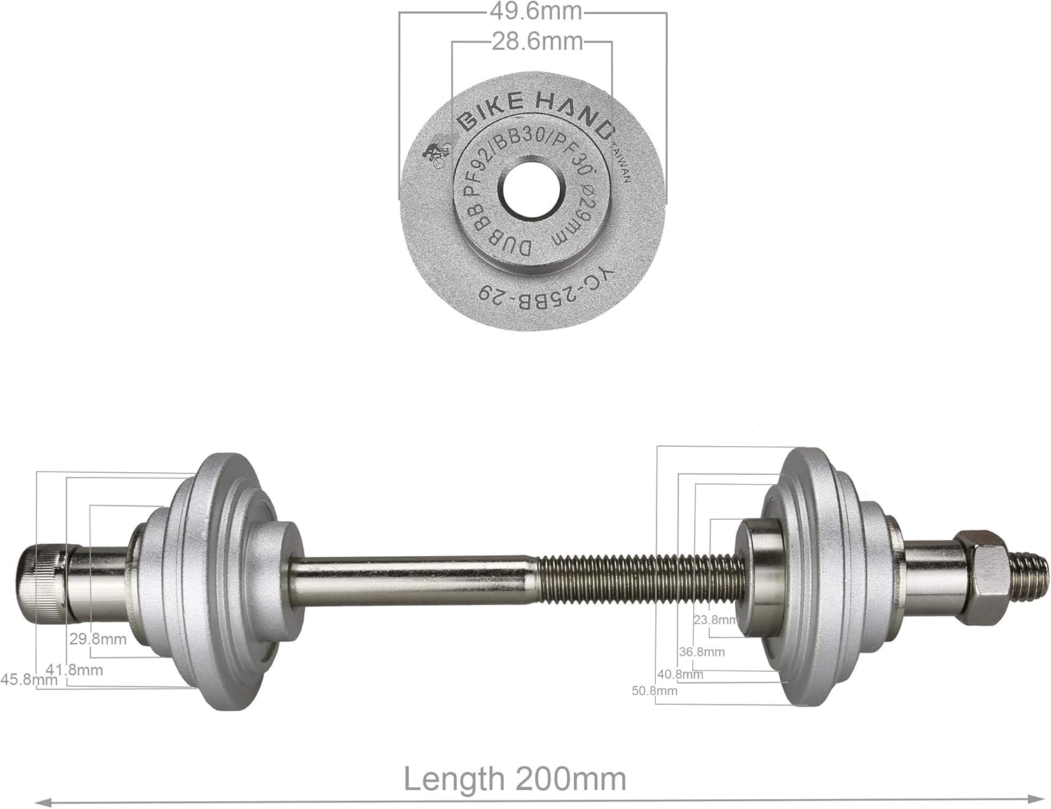 Bikehand Bicycle Press Fit Bottom Bracket Installation Install Tool Kit - Compatible with Shimano BB86, BB92, BB121, BB90 and BB95 &ndash; Compatible with Sram Dub PF92/BB30/PF30 - Bearing Press BB30