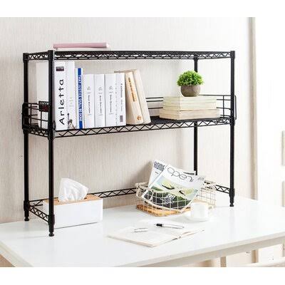 Rebrilliant Burroughs Desktop Standard Bookcase, Black