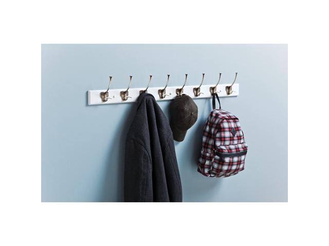 Franklin Brass R33648K-PMN-R Grantham Hook Rack, 45 in. Pure White and Matte Nickel