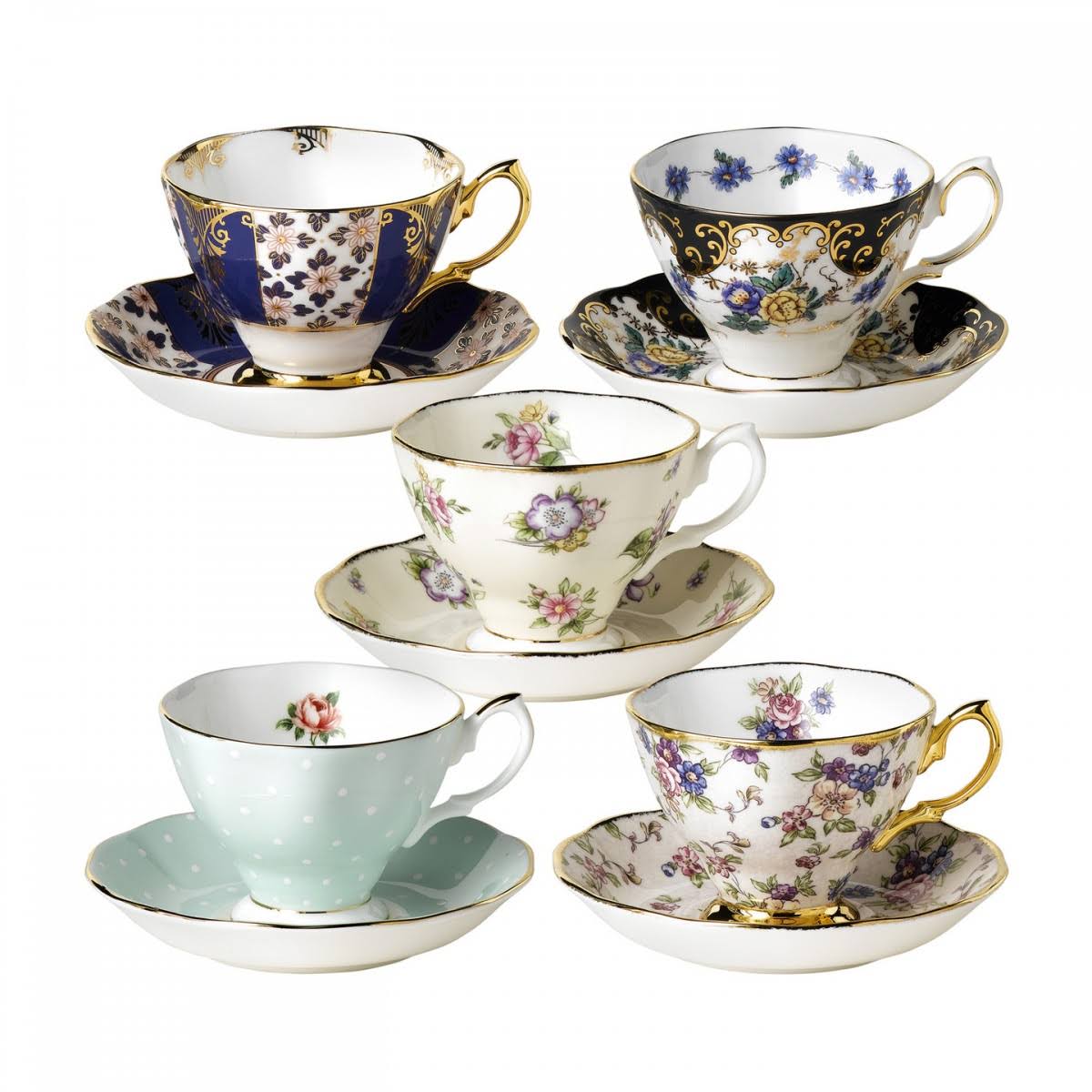 Royal Albert 10-Piece Teacup and Saucer Set