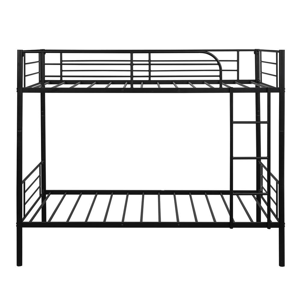 Qualfurn Black Mikel Twin Over Twin Metal Bunk Bed