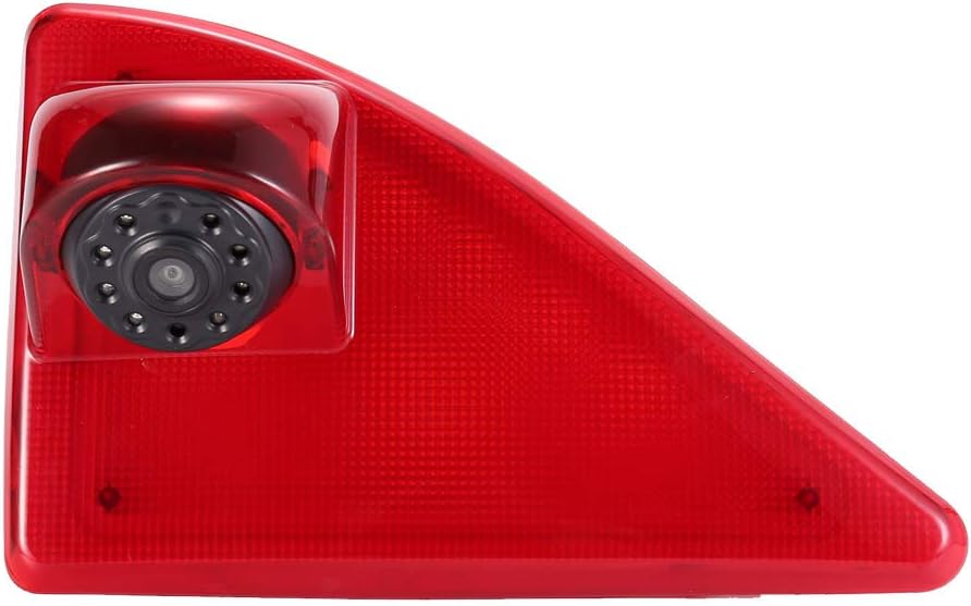 Third Roof Top Mount Brake Lamp Reverse Rear View Backup Camera Angle and Distance Adjustable IR Night Vision for Opel/Vauxhall Movano/Renault Master/NV400 (Reversing Camera)