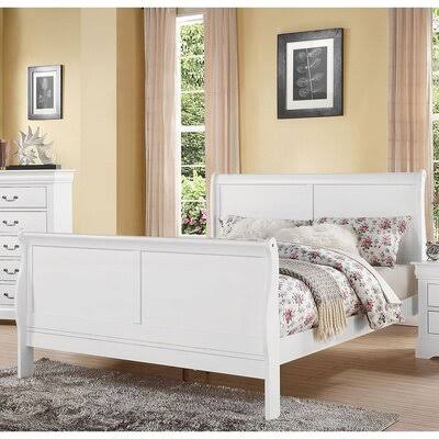 Acme Louis Philippe III Queen Bed in White 24500Q Alcott Hill