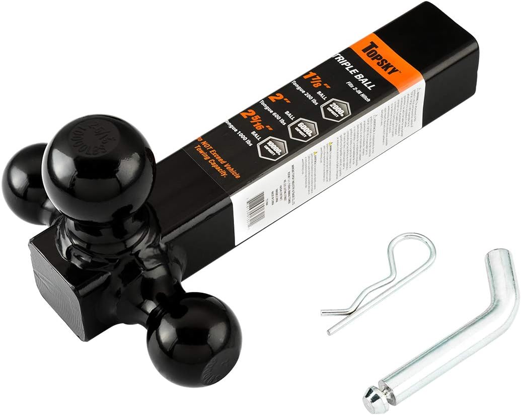 TOPSKY Trailer Hitch Trailer Ball Mount & pin,1-7/8,2,2-5/16-inch Hitch Ball TS2005 Pack of 2