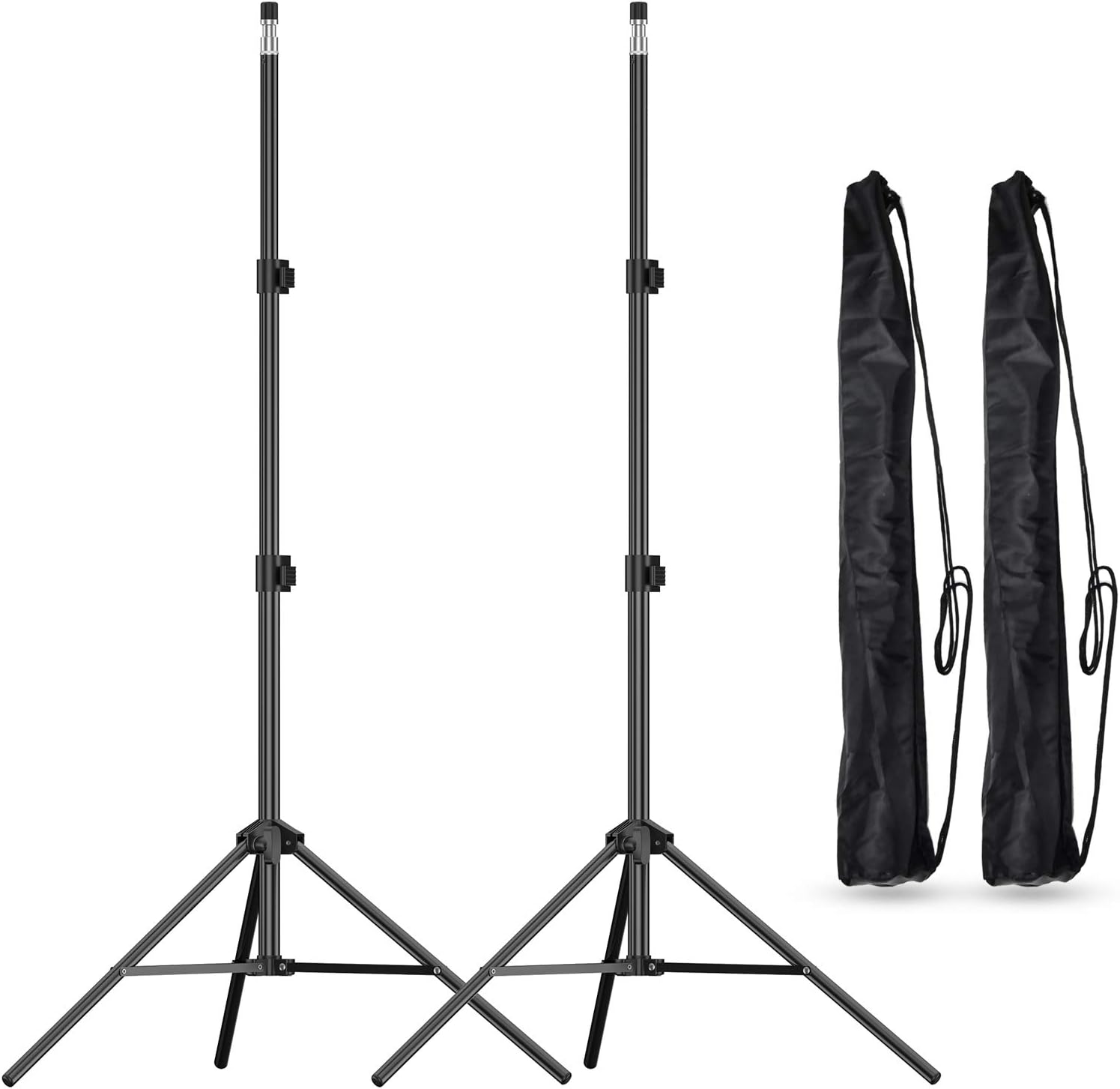 EMART 7 Ft Light Stand for Photography, Portable Photo Video Tripod Stand, Lighting Stand with Carry Case for Speedlight, Flash, Softbox, Umbrella, Strobe Light, Camera, Photographic Portrait - 2 Pack