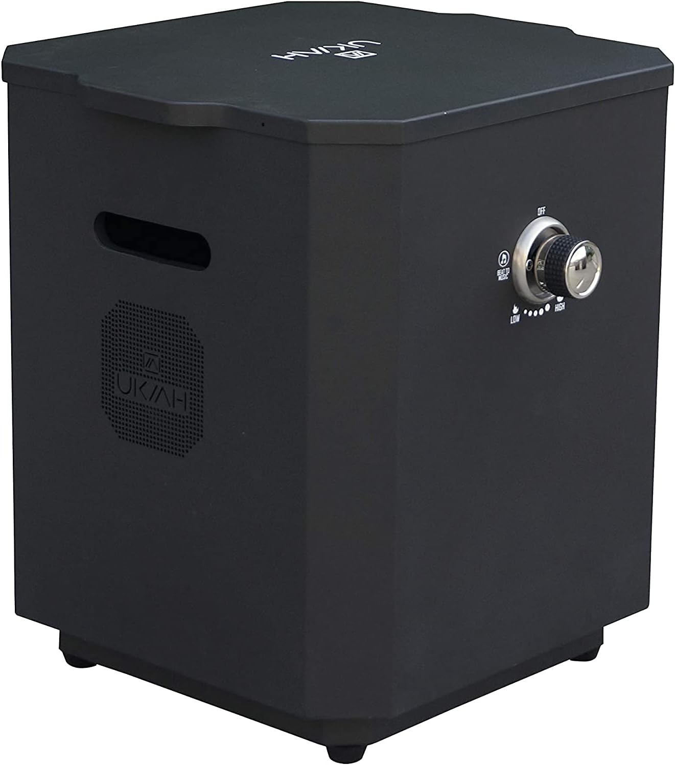 UKIAH The Note Plus - Deluxe Portable Gas Fire Pit with Patented 2.0 Beat to Music Sound System, Black (TK-1053-NP)